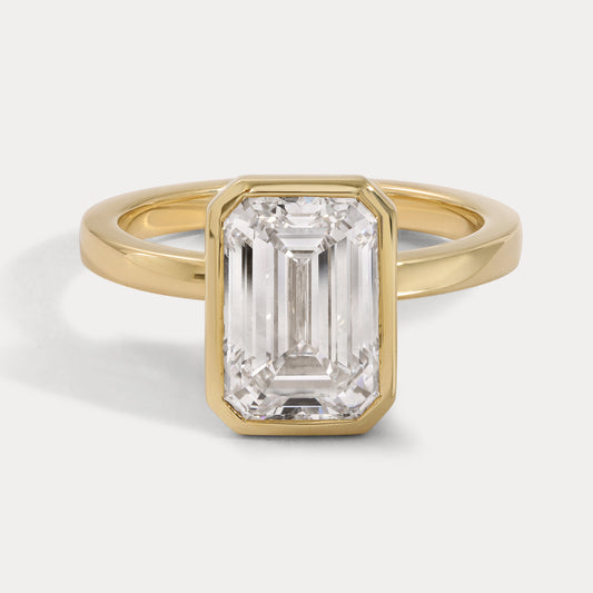 Bella - 3.24ct Lab Grown Emerald Cut Engagement Ring