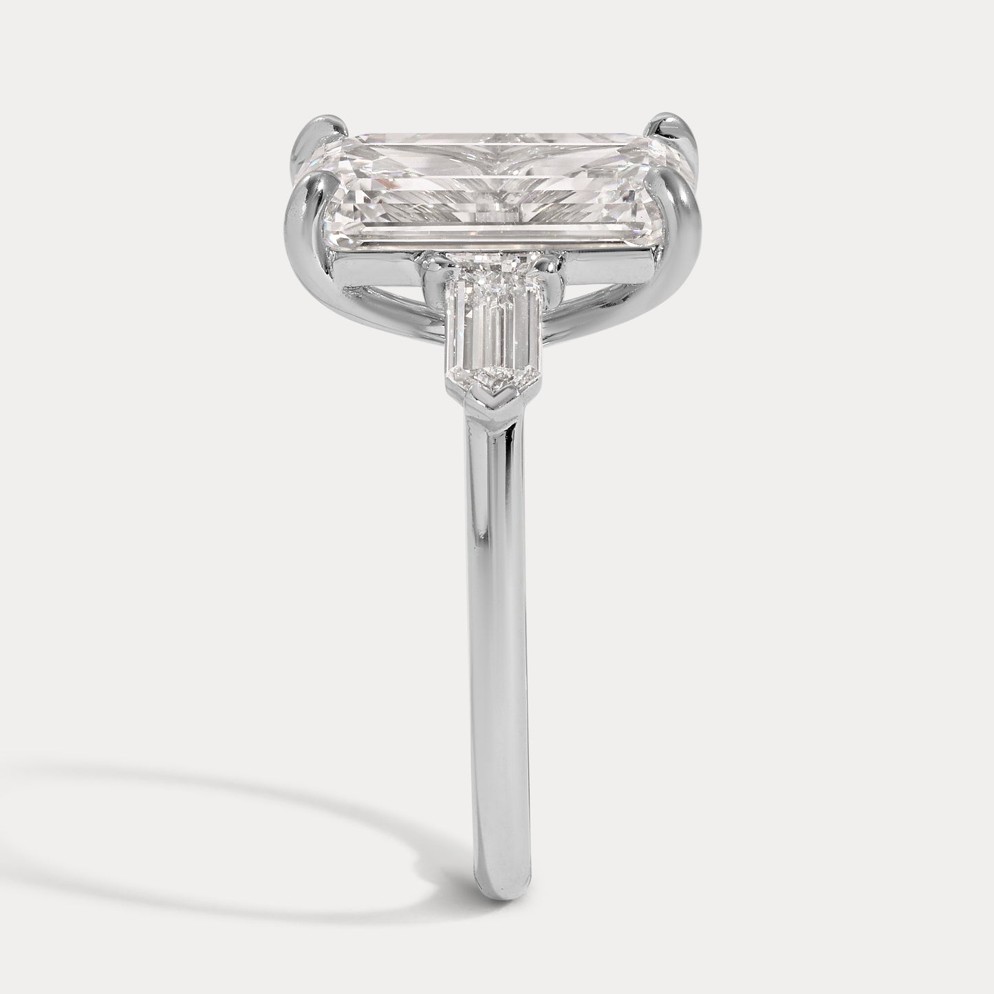 Erin - 8.00ct Lab Grown Emerald Cut Engagement Ring