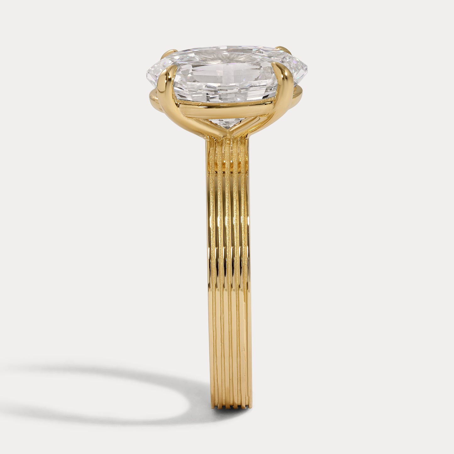 Jules - 3.01ct Lab Grown Oval Step Cut Engagement Ring