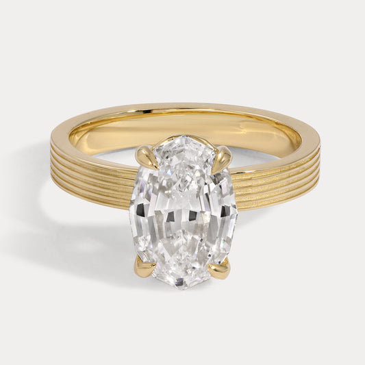 Jules - 3.01ct Lab Grown Oval Step Cut Engagement Ring