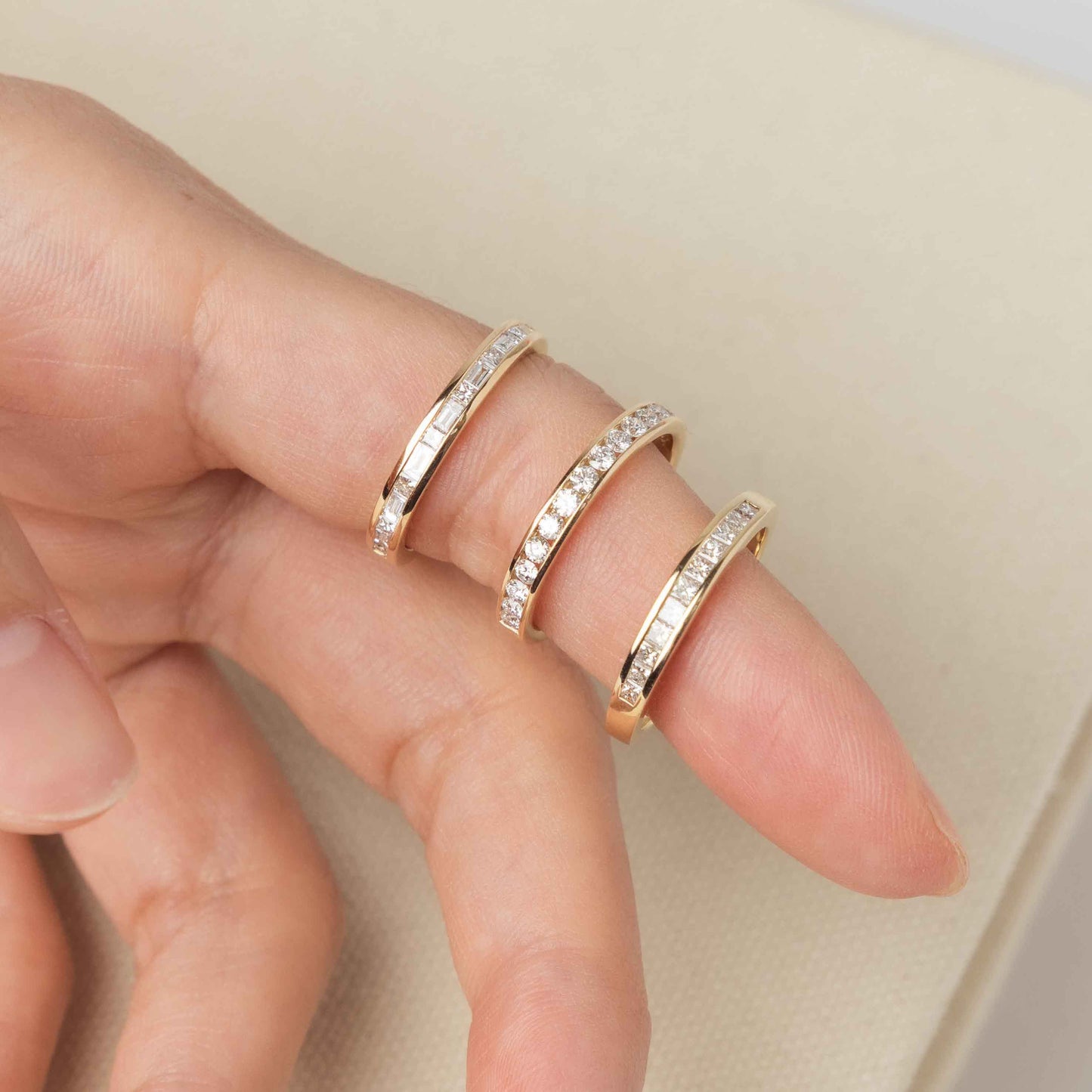 Round Channel Diamond Band