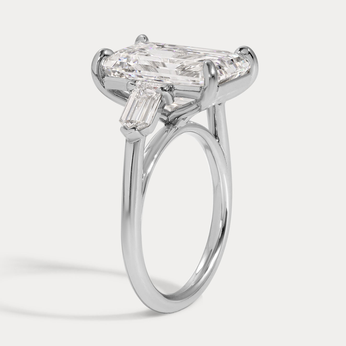Erin - 8.00ct Lab Grown Emerald Cut Engagement Ring