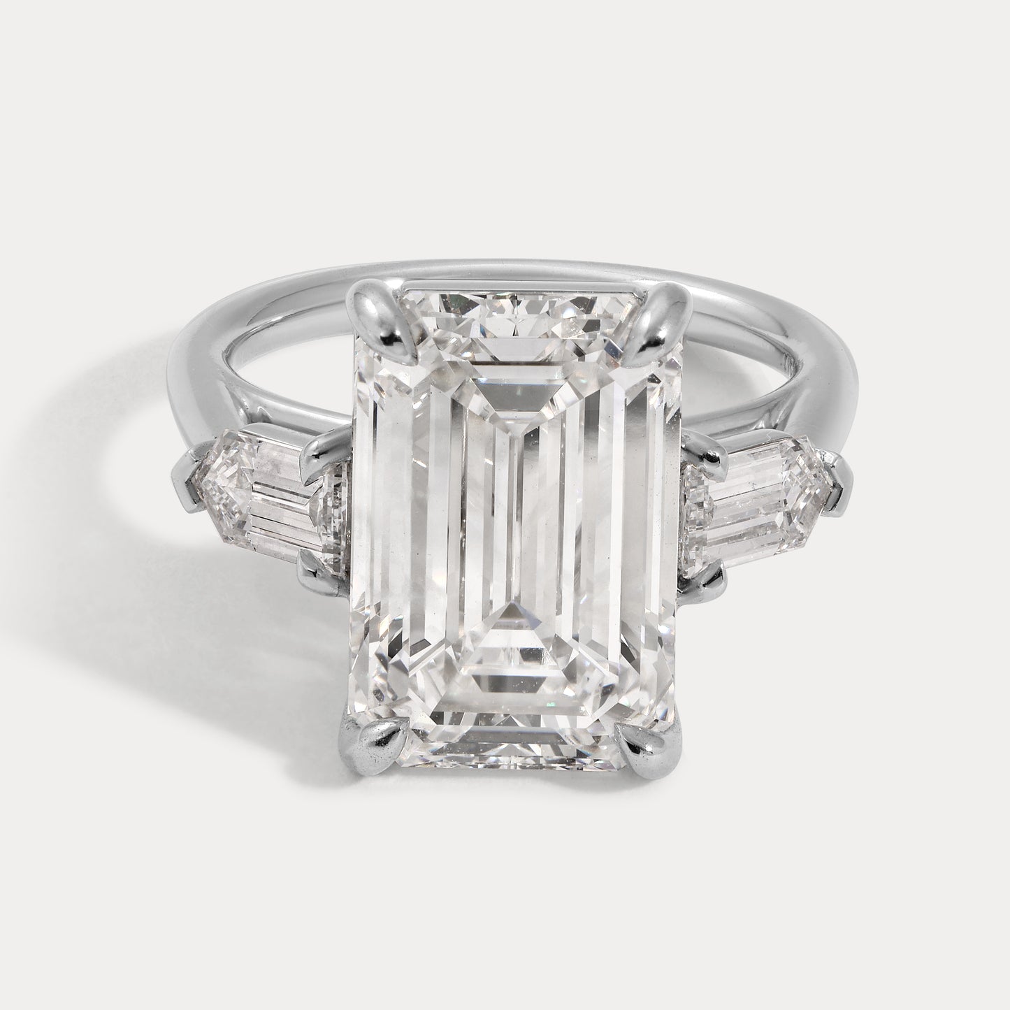 Erin - 8.00ct Lab Grown Emerald Cut Engagement Ring