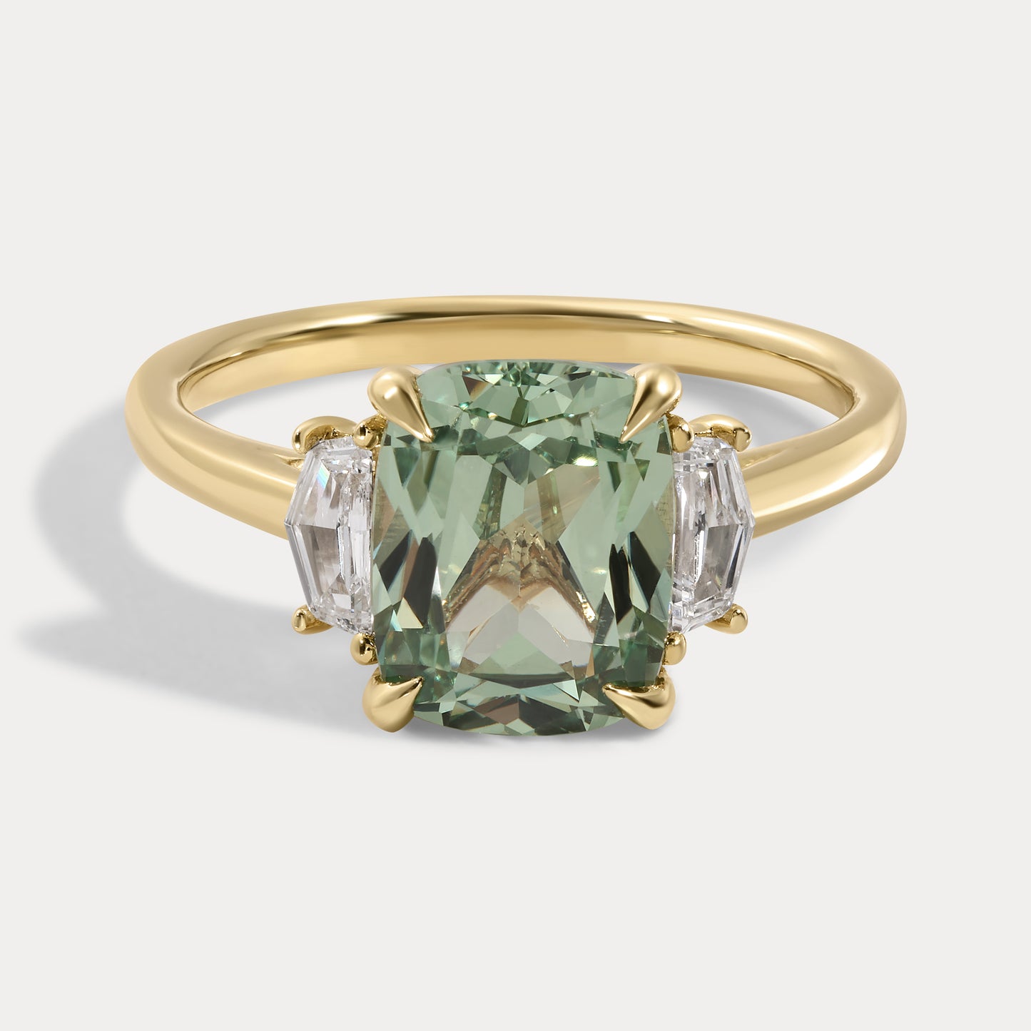 Kristin  - 3.11ct Lab Grown Green Sapphire Ring