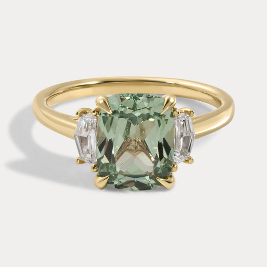 Kristin  - 3.11ct Lab Grown Green Sapphire Ring