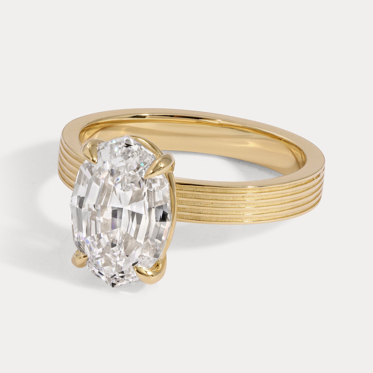 Jules - 3.01ct Lab Grown Oval Step Cut Engagement Ring