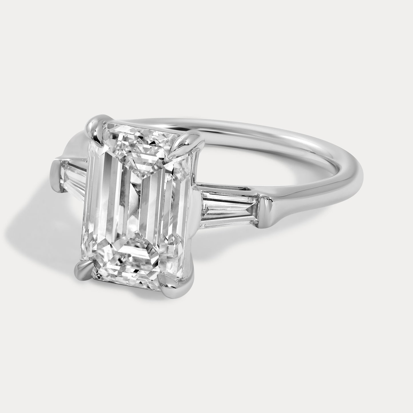 Elena - 3.57ct Lab Grown Emerald Engagement Ring