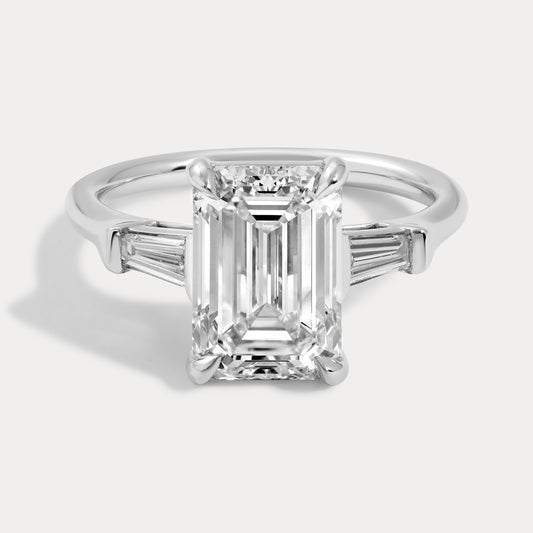 Elena - 3.57ct Lab Grown Emerald Engagement Ring