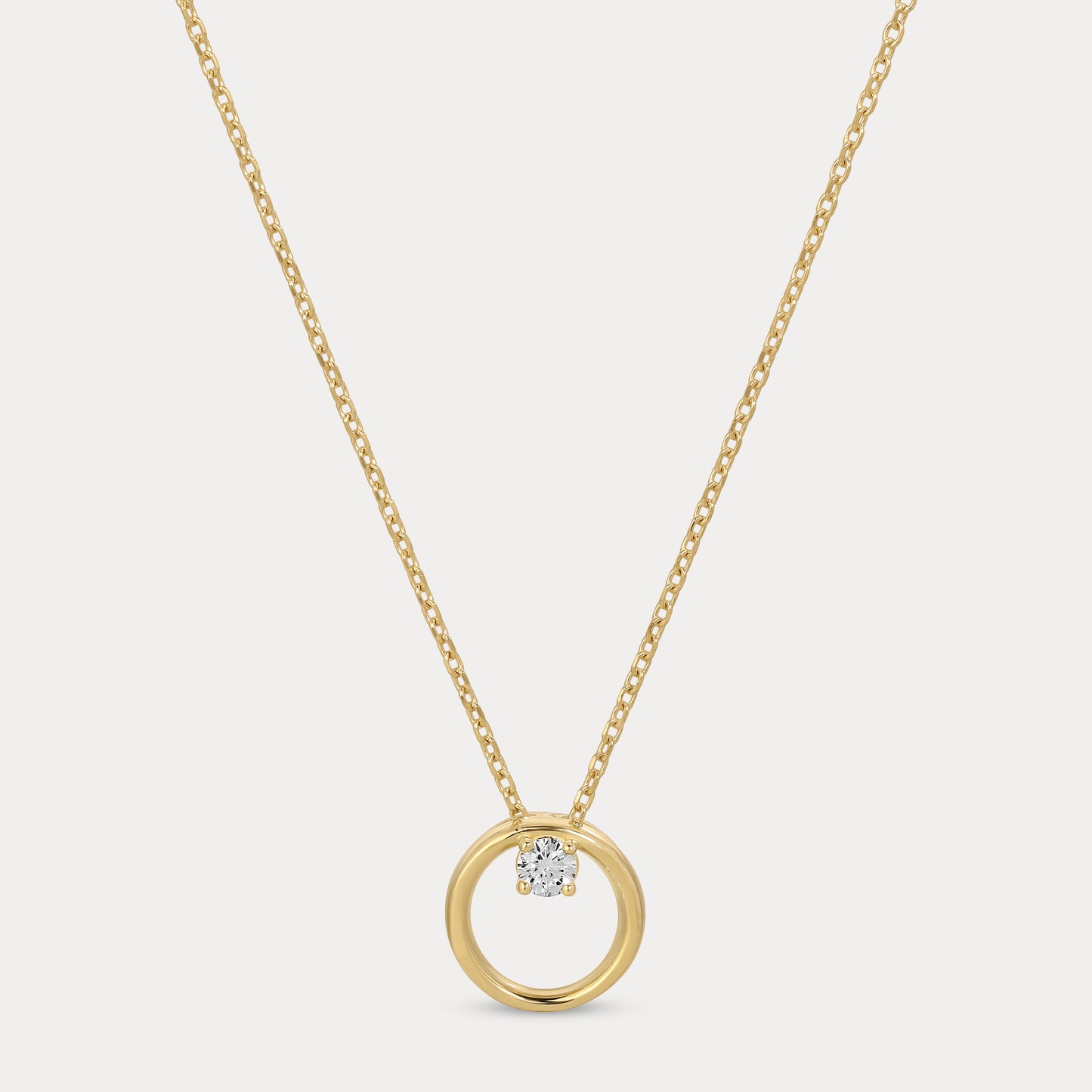 Open Circle Diamond Necklace