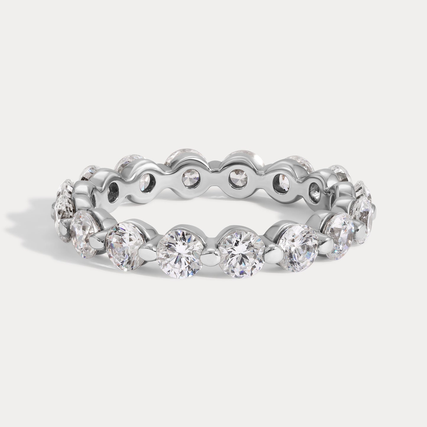 Single Prong Round Eternity Diamond Band