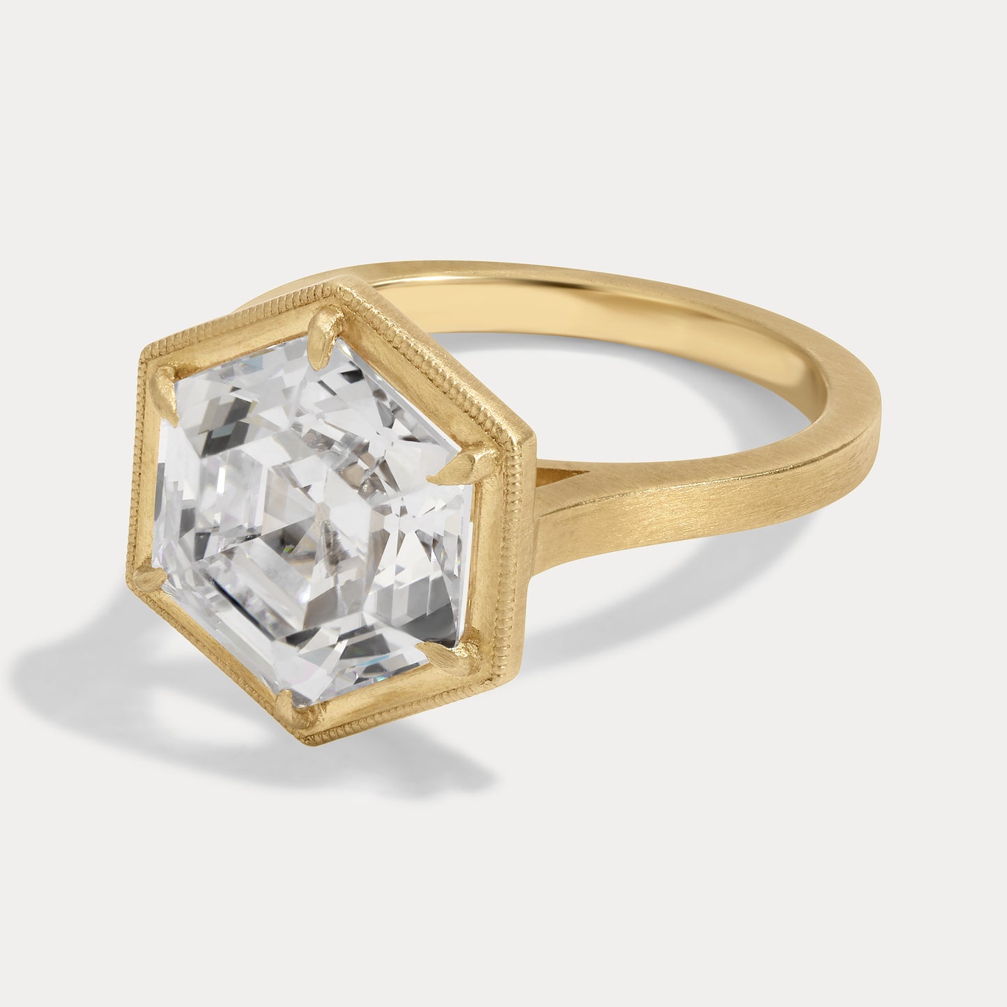 Hilary - 5.09ct Earth Mined Hexagon Engagement Ring
