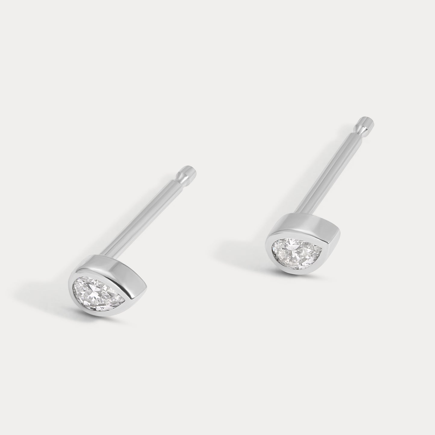 Pear Bezel Diamond Studs
