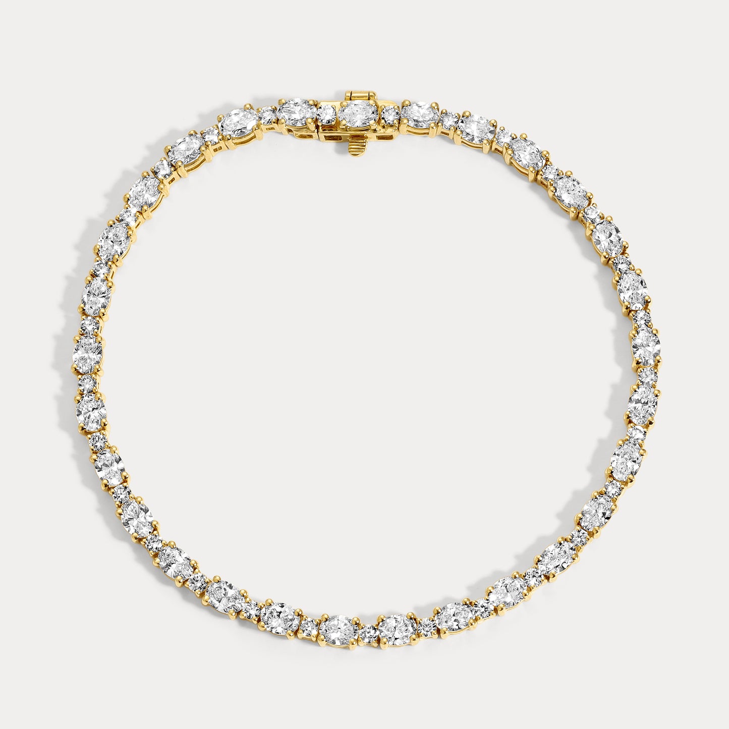 Oval and Round Diamond Bracelet