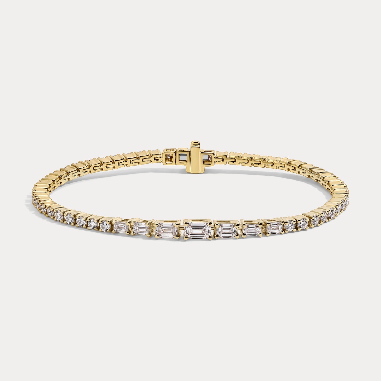 Emerald and Round Diamond Bracelet
