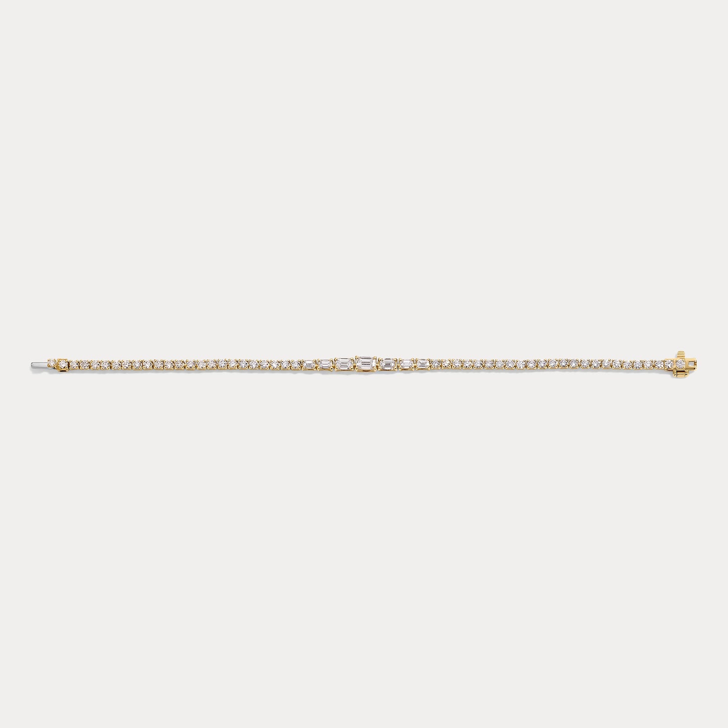 Emerald and Round Diamond Bracelet