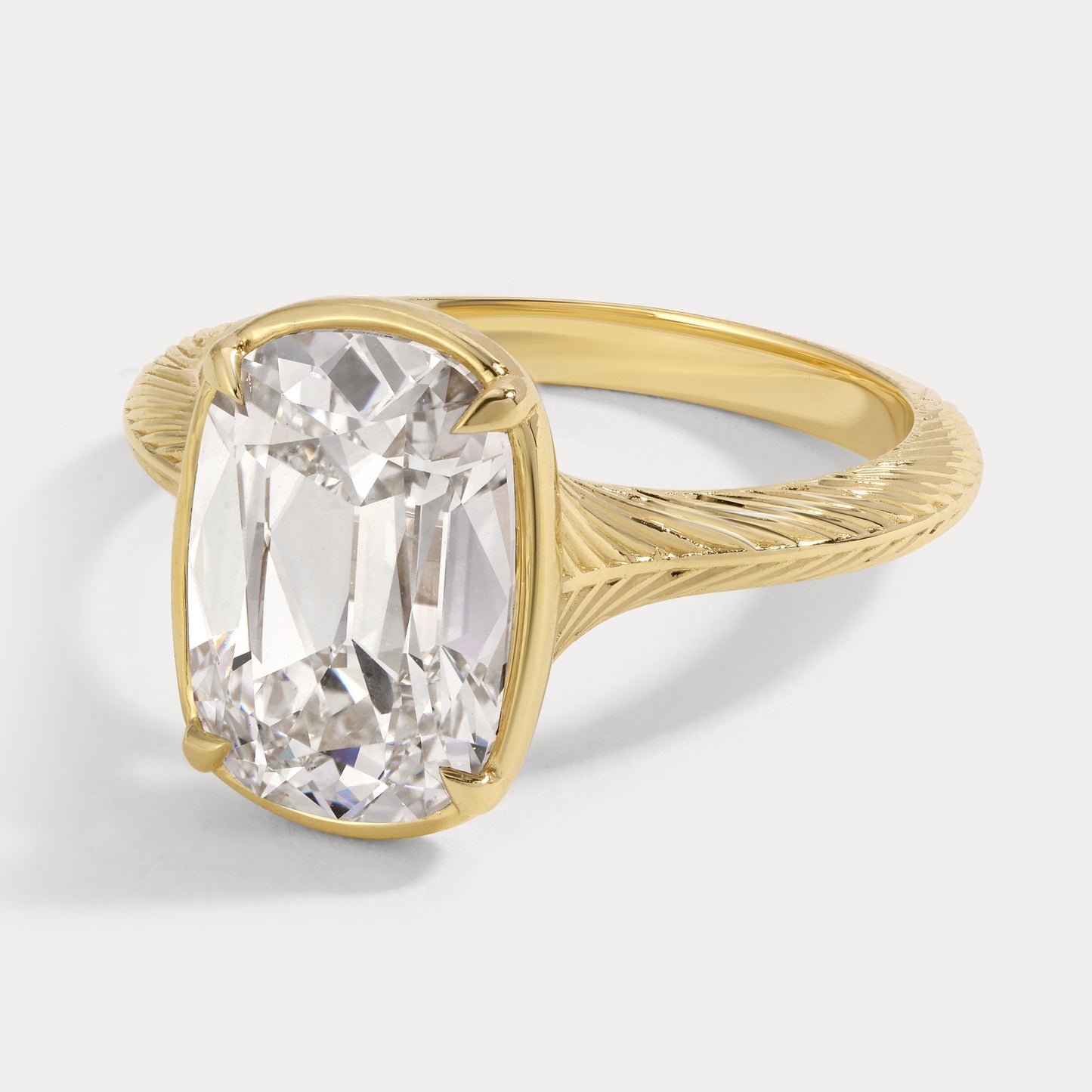 Tera - 3.45ct Lab Grown Old Mine Engagement Ring
