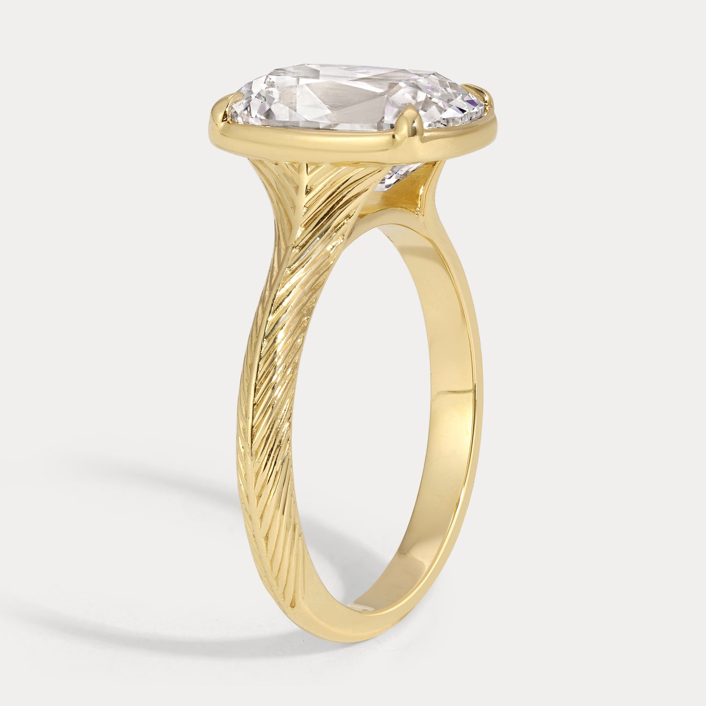 Tera - 3.45ct Lab Grown Old Mine Engagement Ring